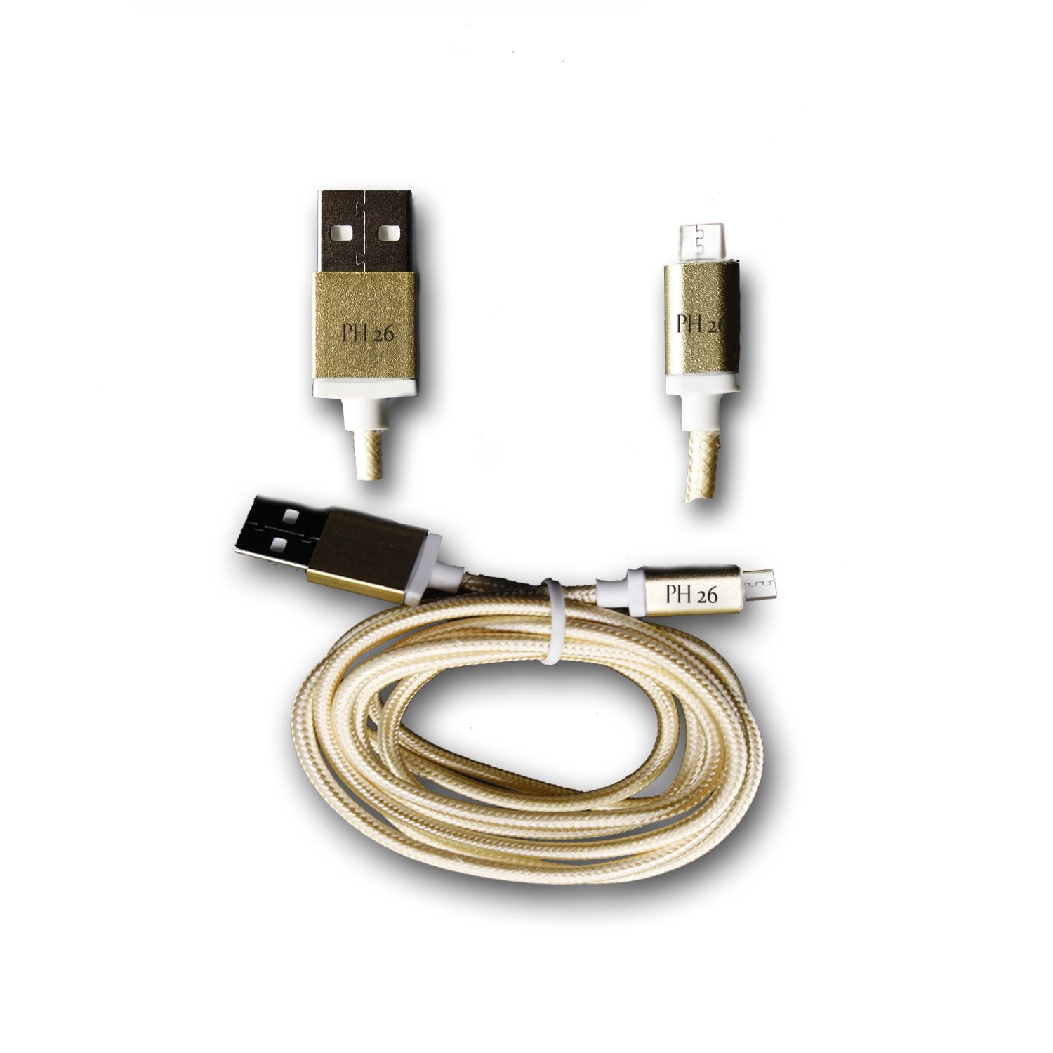 Huawei Y5 2 Câble Data OR 1M en nylon tressé ultra Résistant (garantie 12 mois) Micro USB pour charge, synchronisation et transfert de données by PH26 ®