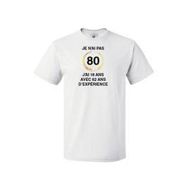 T Shirt Col Rond Homme Anniversaire 80 Ans 62 D Experience Rakuten