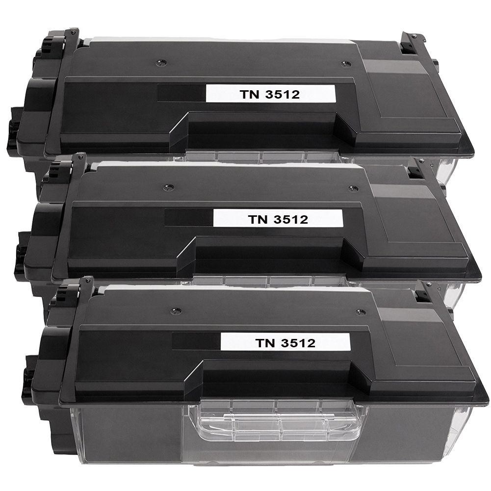 3-Pack DOREE Compatible Cartouche de Toner TN-3512 pour Brother HL-L6250DN, HL-L6300DW, HL-L6200DW/DWT, HL-L6400DW/6180DWT, MFC-L6700DW,MFC-L6750DW, MFC-L6800DW, MFC-L6900DW, Noir 12000 feuilles
