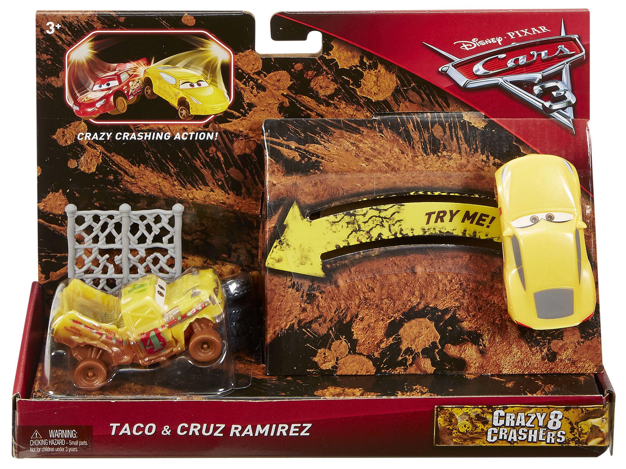 Mattel Cars Crazy Pack 2 Véhicules Taco & Cruz Ramirez