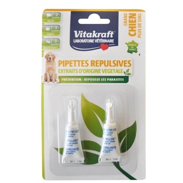 Comparer les prix de Vitalkraft Pipettes Insectifuges Pour Grand Chien - 4 G