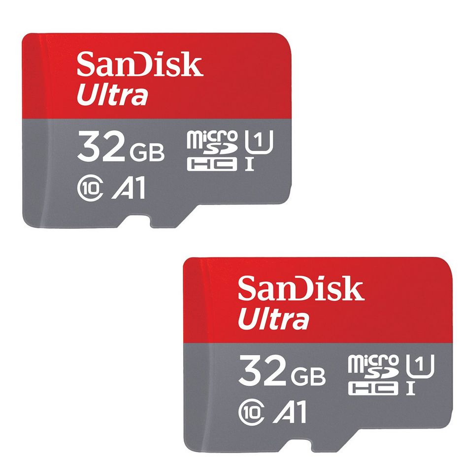 2PCS Carte Mémoire micro SDHC SanDisk Ultra Adaptateur SD Vitesse de Lecture Allant jusqu'à 98Mo/ Classe 10 U1 A1