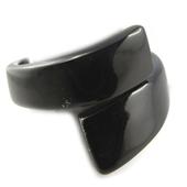 Bague Créateur /"Mineralia/" acier ruthenium