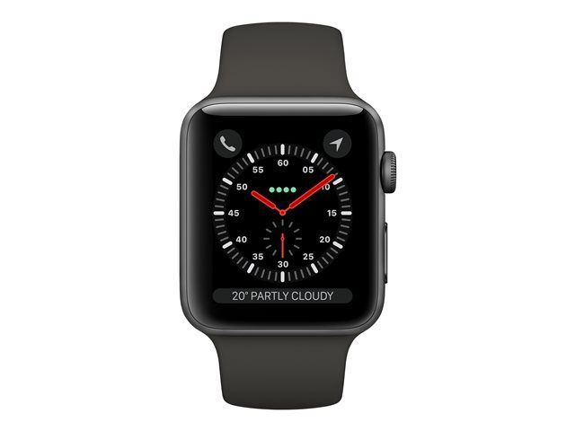 Apple Watch Series 3 (GPS) - Boîtier 42 mm Aluminium Gris avec Bracelet Sport Gris Taille 140-210 mm