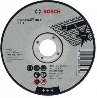 Boite de 10 Disques BOSCH Ø125 X 22.23 X 1.6 Standard INOX 2608619050
