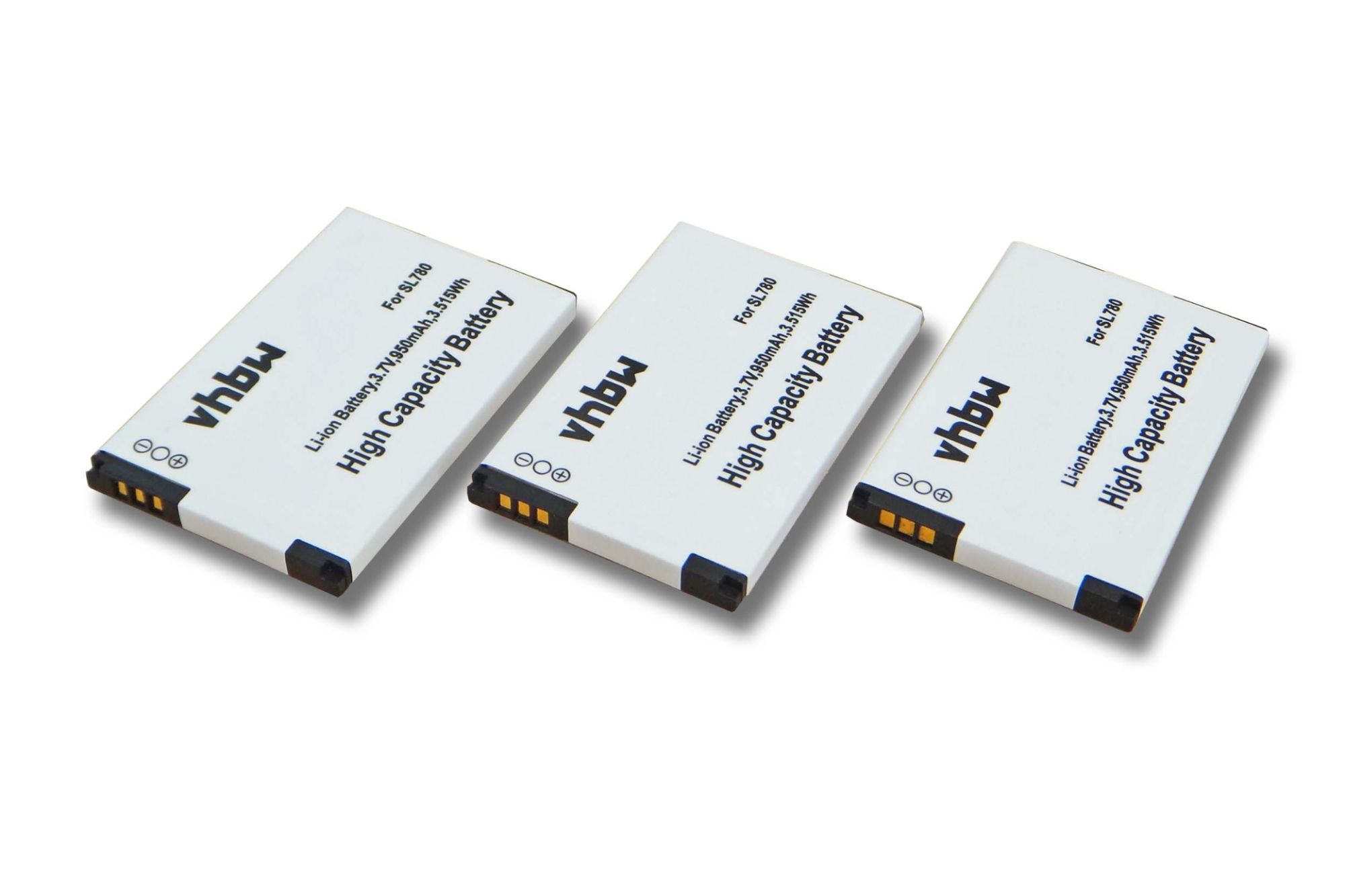 vhbw 3x Li-Ion batterie 950mAh (3.7V) pour combiné téléphonique téléphone fixe Siemens Gigaset SL788, SL78, SL78H, X656, SL610 remplace 4250366817255