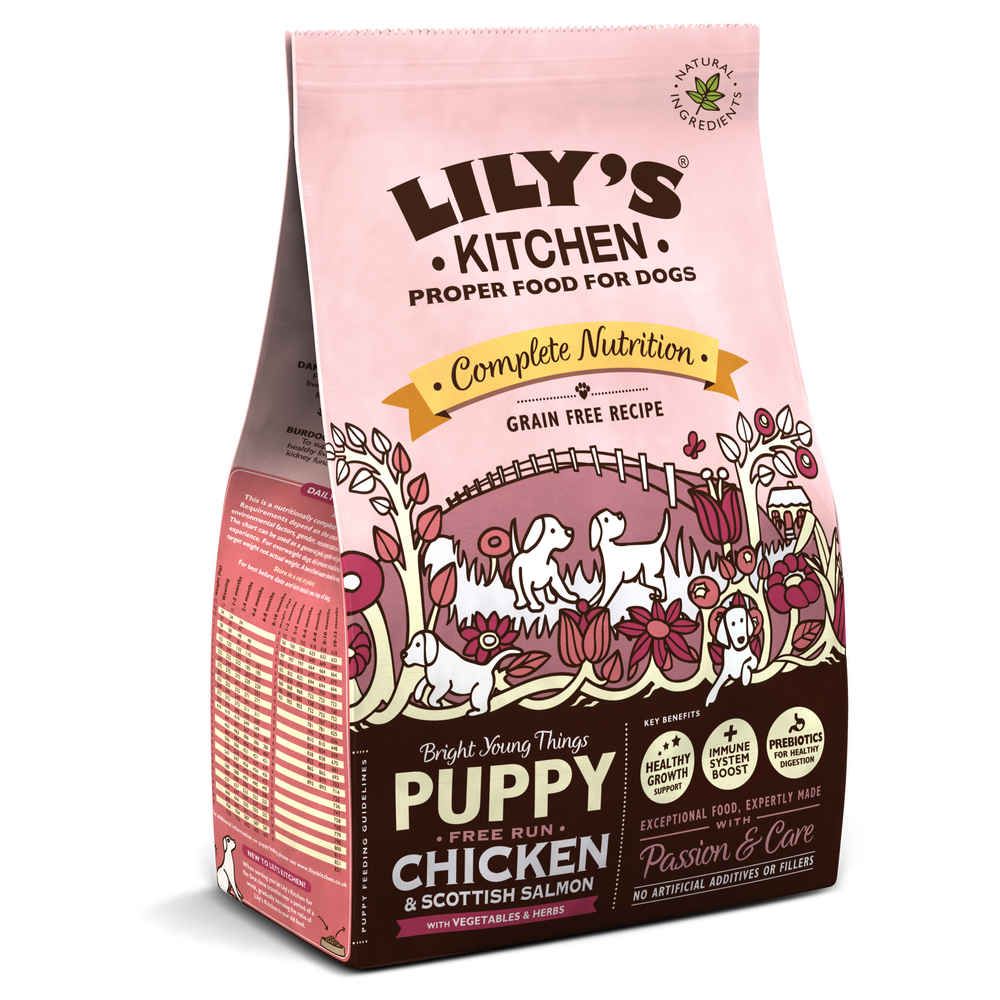 Meilleurs prix pour Lily's Kitchen - Croquettes Sans Céréales Au Poulet Fermier Et Au Saumon Pour Chiots - 1kg