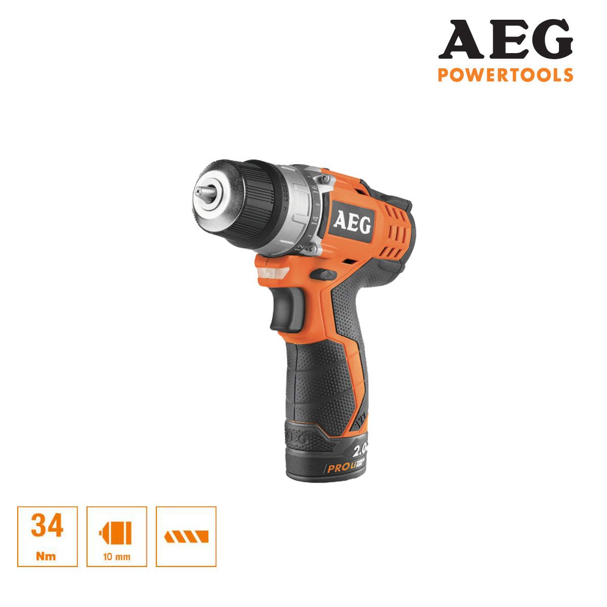Perceuse visseuse AEG 12V Prolithium ion 2 batteries 2.0Ah 1 chargeur 40mins BS12C2 LI