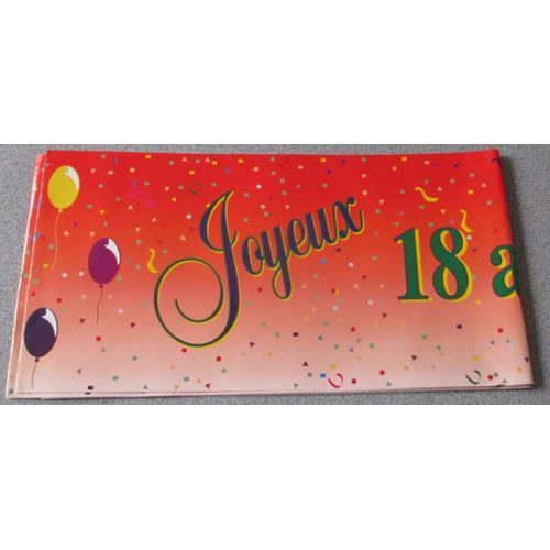 Grande Banderole Joyeux Anniversaire 18 Ans En Papier Solide Largeur 30cm Longueur 2m40 Multicolore Et Decorees De Ballons Rakuten