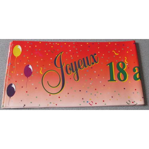 Grande Banderole Joyeux Anniversaire 18 Ans En Papier Solide Largeur 30cm Longueur 2m40 Multicolore Et Decorees De Ballons Rakuten