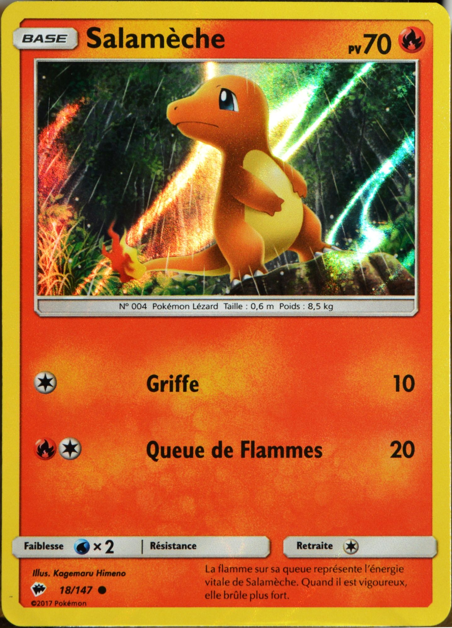 Carte Pokémon 18/147 Salamèche 70 Pv - Holo Promo