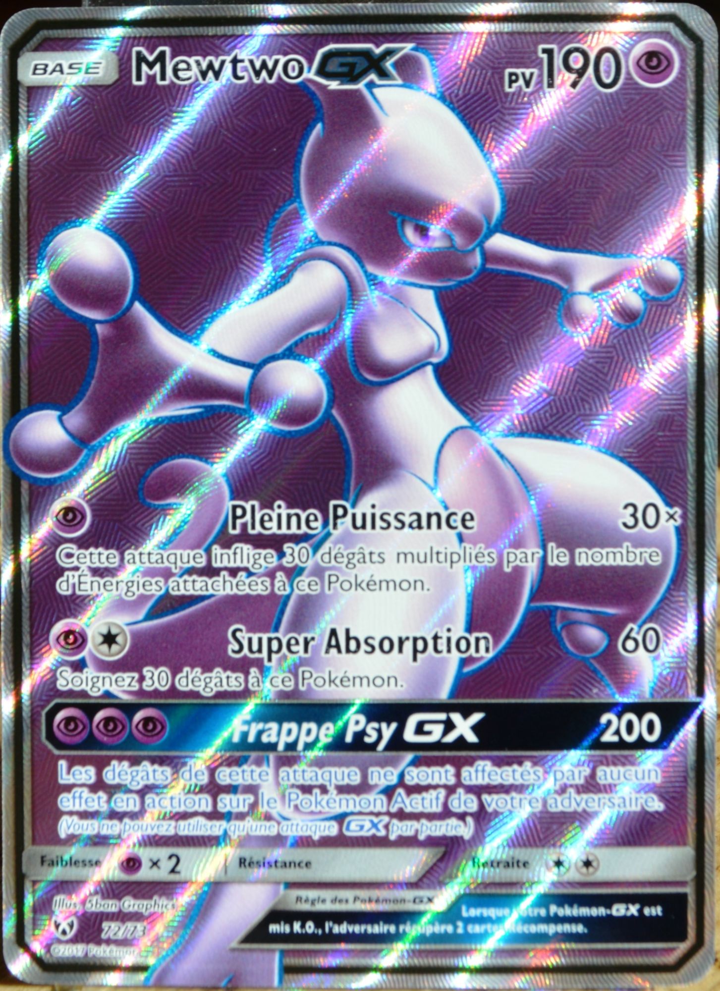 Carte Pokémon 72/73 Mewtwo-Gx Sl3.5 Légendes Brillantes Neuf Fr