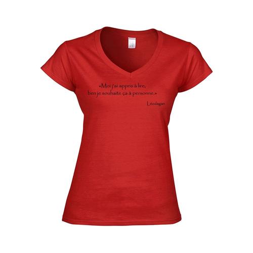 T Shirt Femme Col V Citation Kaamelott Leodagan Apprendre A Lire Rakuten