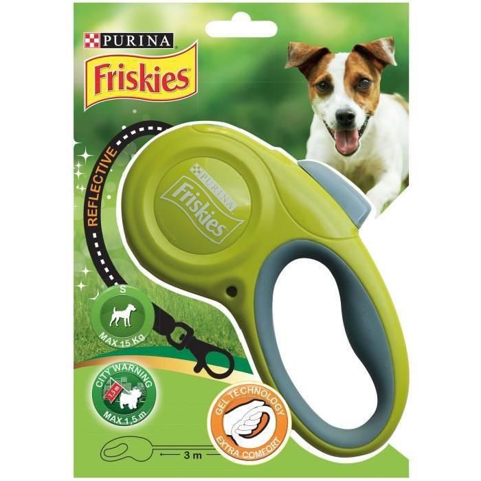 Friskies Laisse Rétractable - Pour Chien - Taille S - 3m - Couleur Aléatoire Selon Arrivage