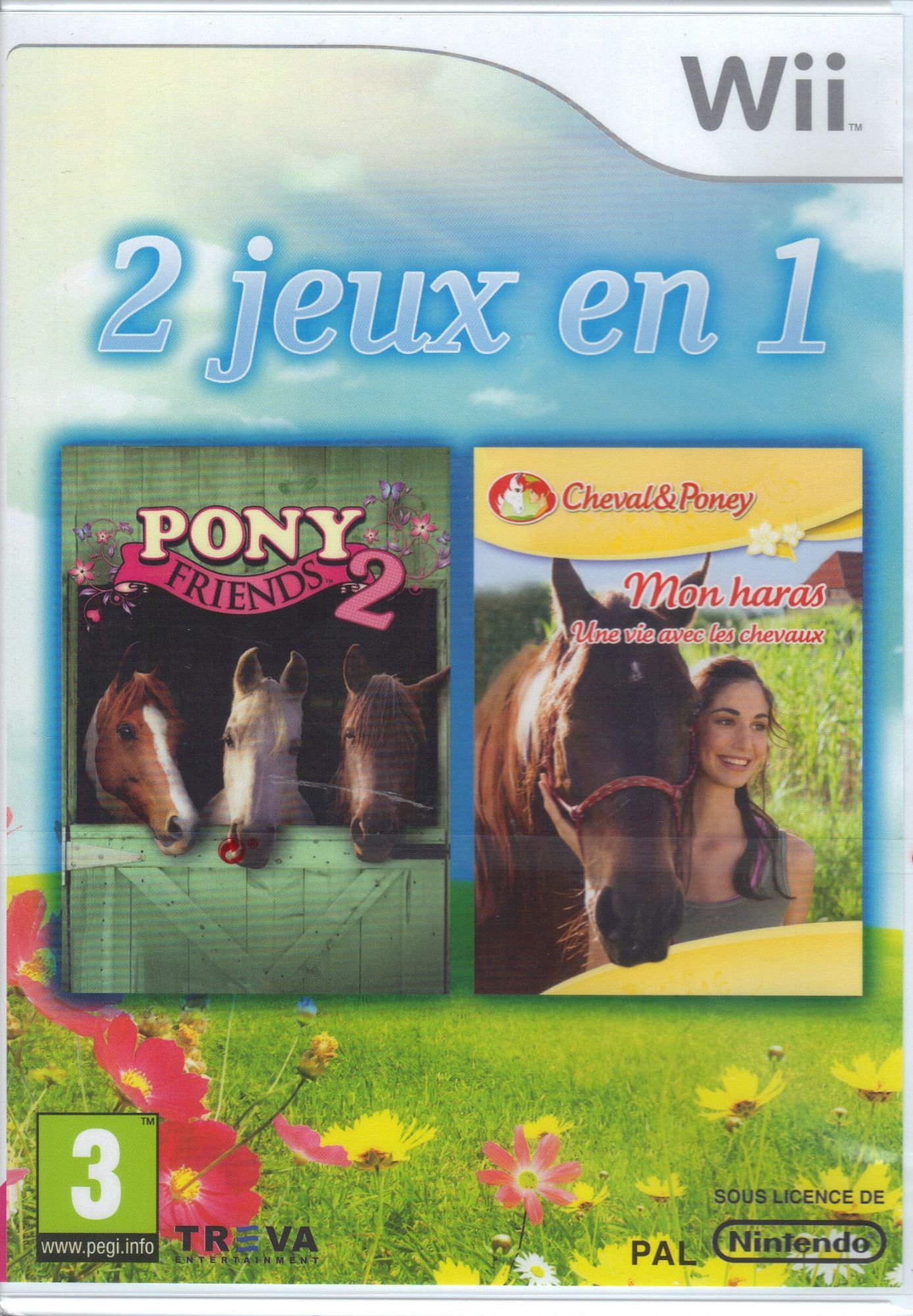 2 Jeux En 1 : Pony Friends 2 + Mon Haras Une Vie Avec Les Chevaux Wii