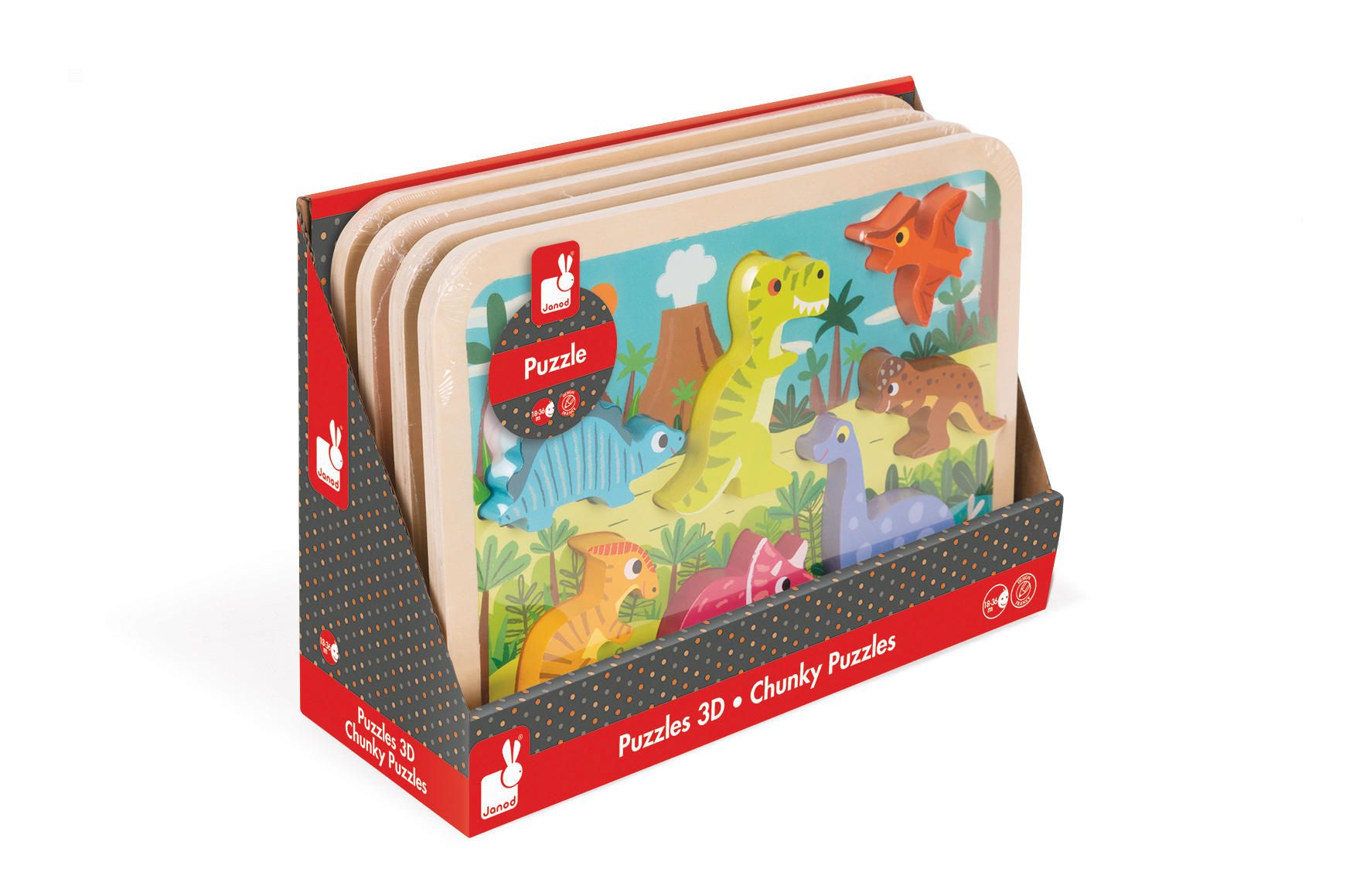 Puzzle Dinosaures en Bois Éveil et Amusement pour Enfants Neuf - vue 2