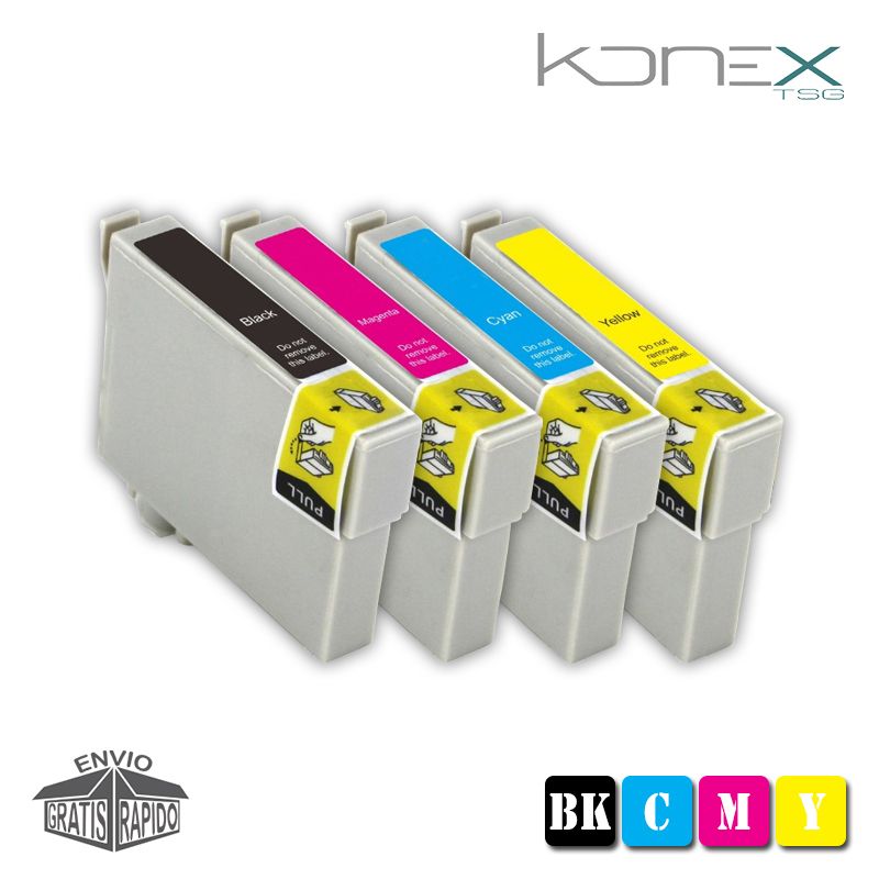 KIT 4 X CARTOUCHES D¿ENCRE MULTI COULEUR COMPATIBLES T1631 BK - T1634 Y AVEC IMPRIMANTE EPSON WF-2540WF