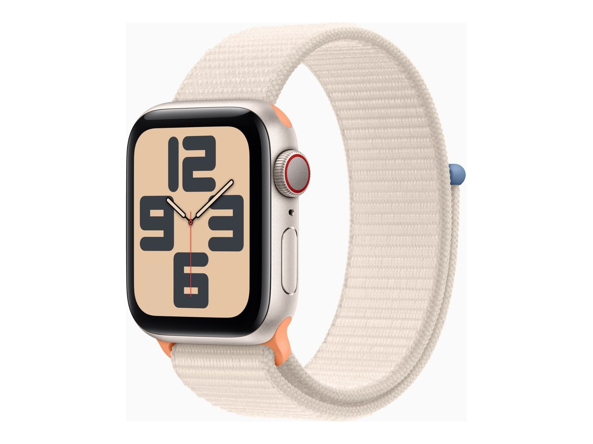 Apple Watch SE (GPS + Cellular) - 2e génération - 40 mm - aluminium droit - Montre connectée avec bracelet sport - textile - droit - taille du poignet : 130-200 mm - 32 Go - Wi-Fi, LTE, Bluetooth...