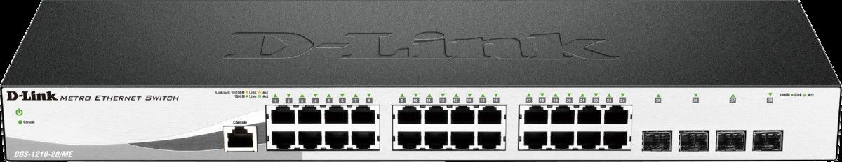 D Link DGS 1210 28ME Commutateur Géré 24 x 101001000 + 4 x Gigabit SFP Montable sur rack - vue 2