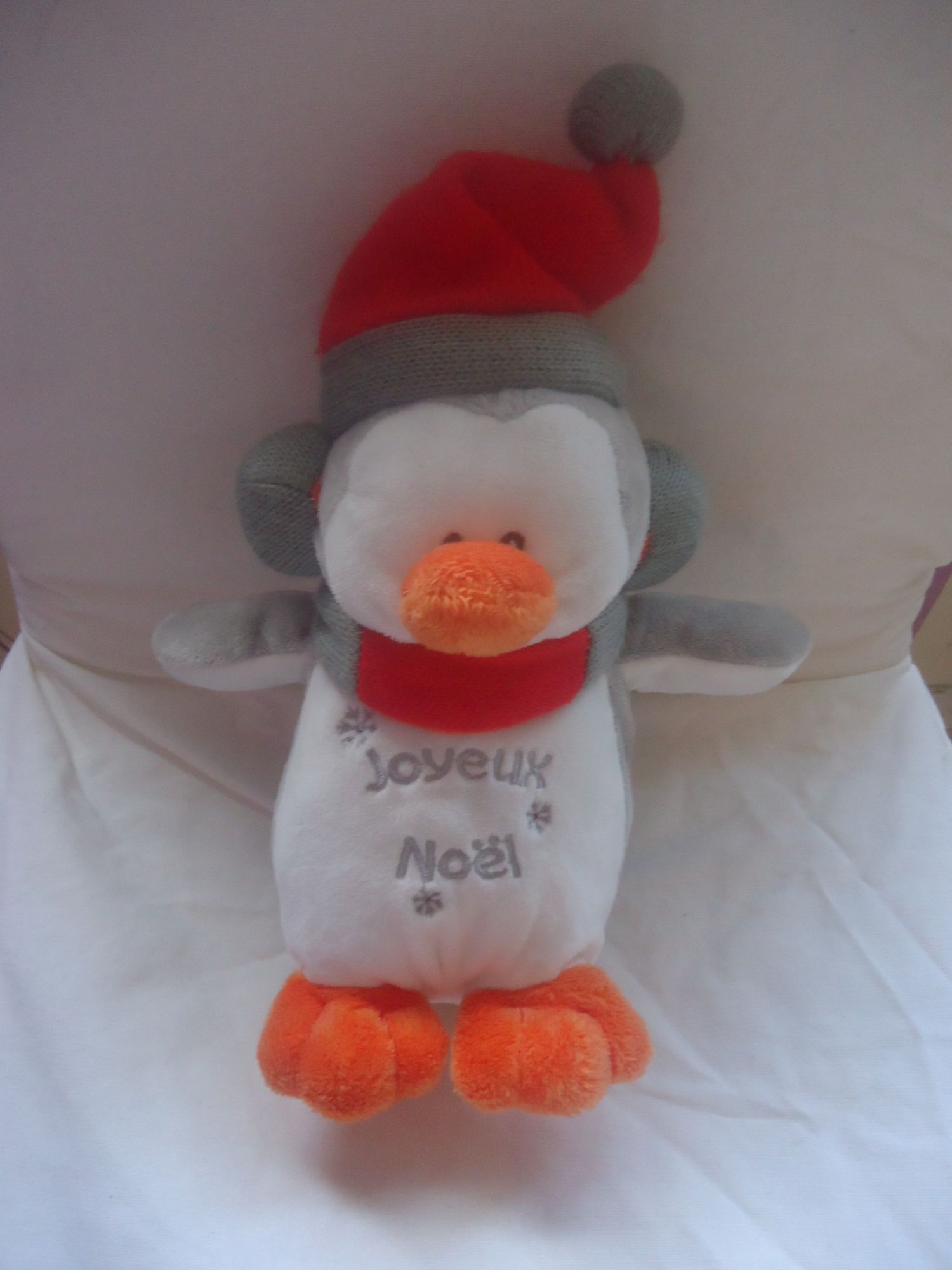 Pingouin En Peluche Joyeux Noel 26 Cm Francoise Saget Rakuten