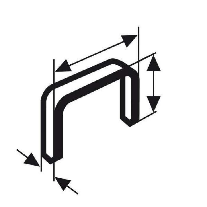 Agrafe BOSCH Type 53 11 4 x 0 74 x 14 mm Acier Pack de 1000 unités - vue 2