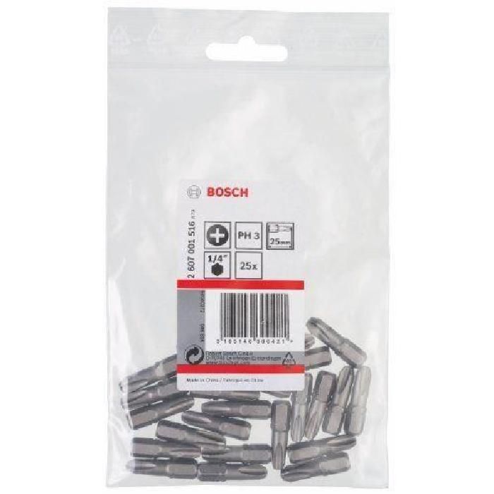BOSCH Embout cruciforme PH 3 Lot de 5