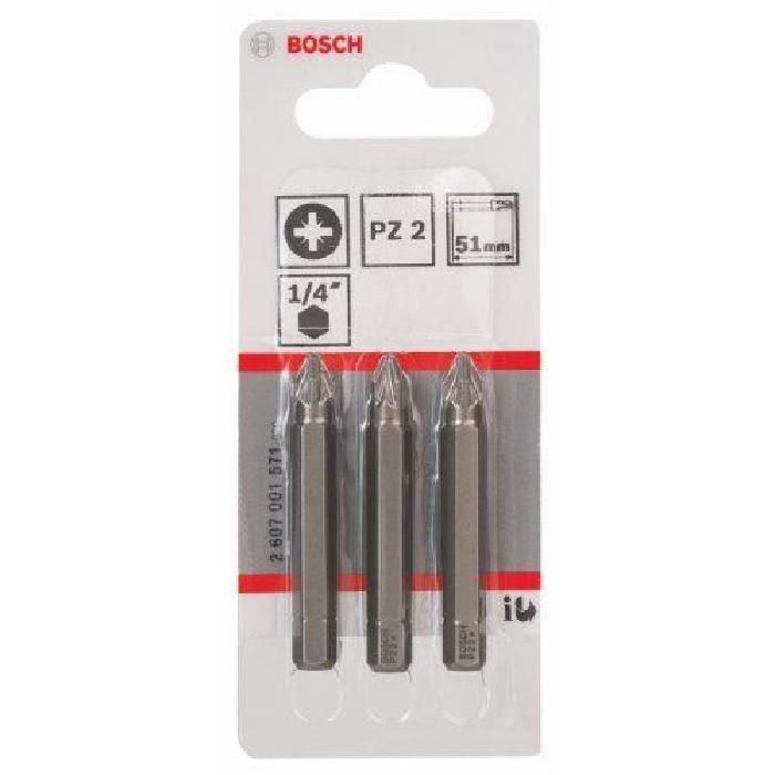 Bosch Lot de 3 embouts Pozidriv PZ2 51 mm - vue 2