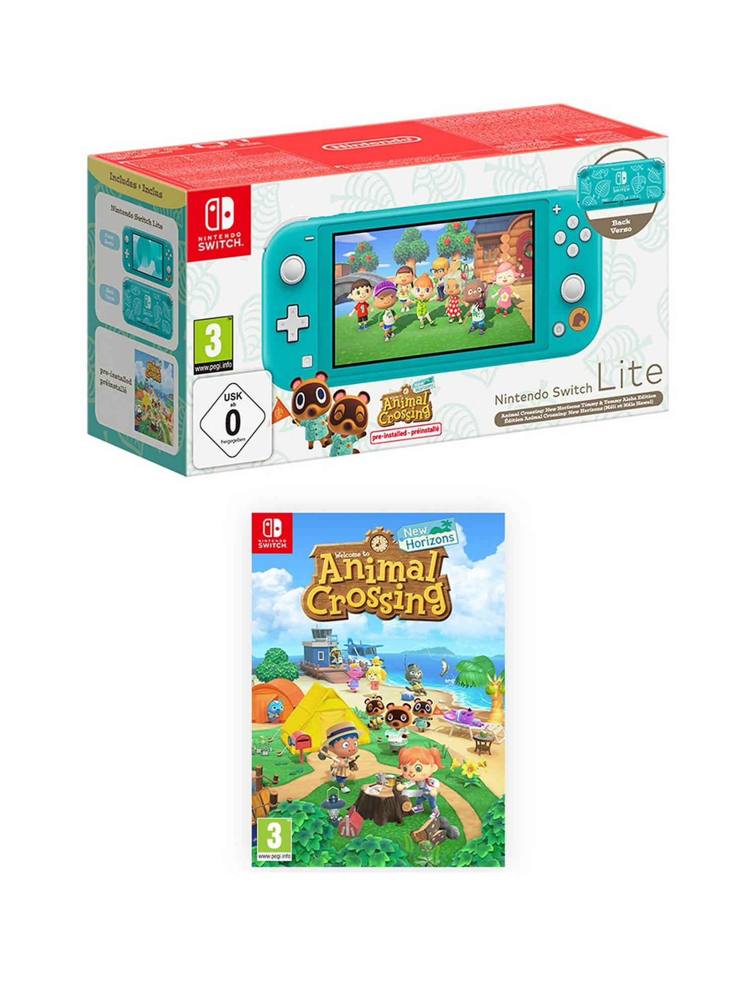 Nintendo Switch Lite Animal Crossing: New Horizons Timmy & Tommy Aloha Edition