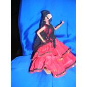 Poupée Espagnole Danseuse Flamenco Marin Chiclana Sur Socle 26cm - 