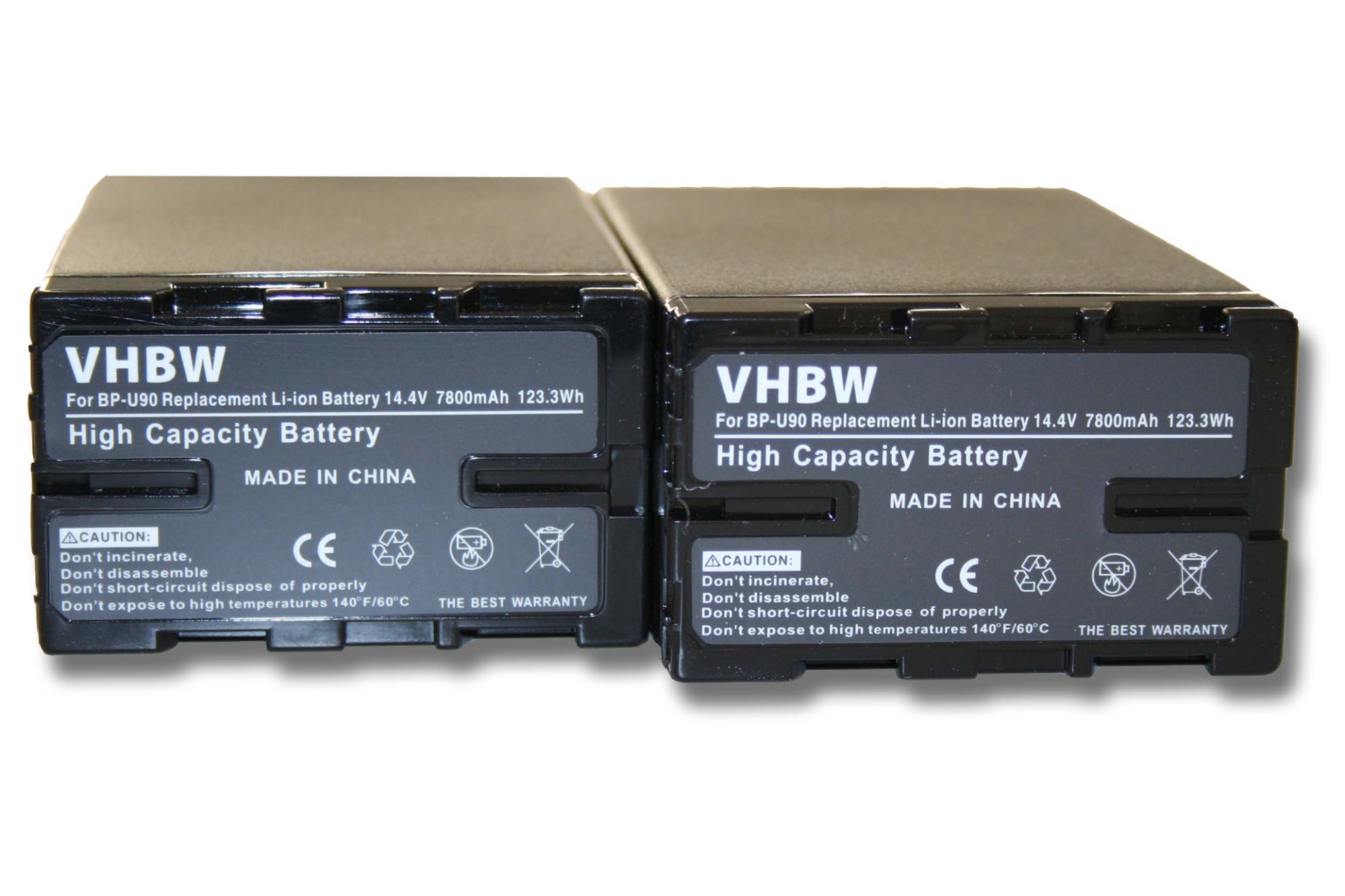 vhbw 2x Li-Ion batterie 7800mAh (14.8V) avec puce d'information pour appareil numérique camescope Sony PXW-FS7, PXW-FS7M2 remplace BP-U30, BP-U60.