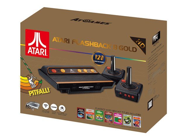 Atgames Atari Flashback 8 Gold - 120 Jeux Intégrés - Jeu Tv Plug-And-Play - Hd - Noir