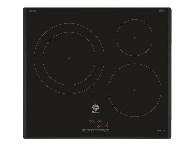 Balay 3EB965LR Table de cuisson à induction 3 plaques de cuisson Niche largeur : 56 cm profondeur : 49 cm avec bord à facettes