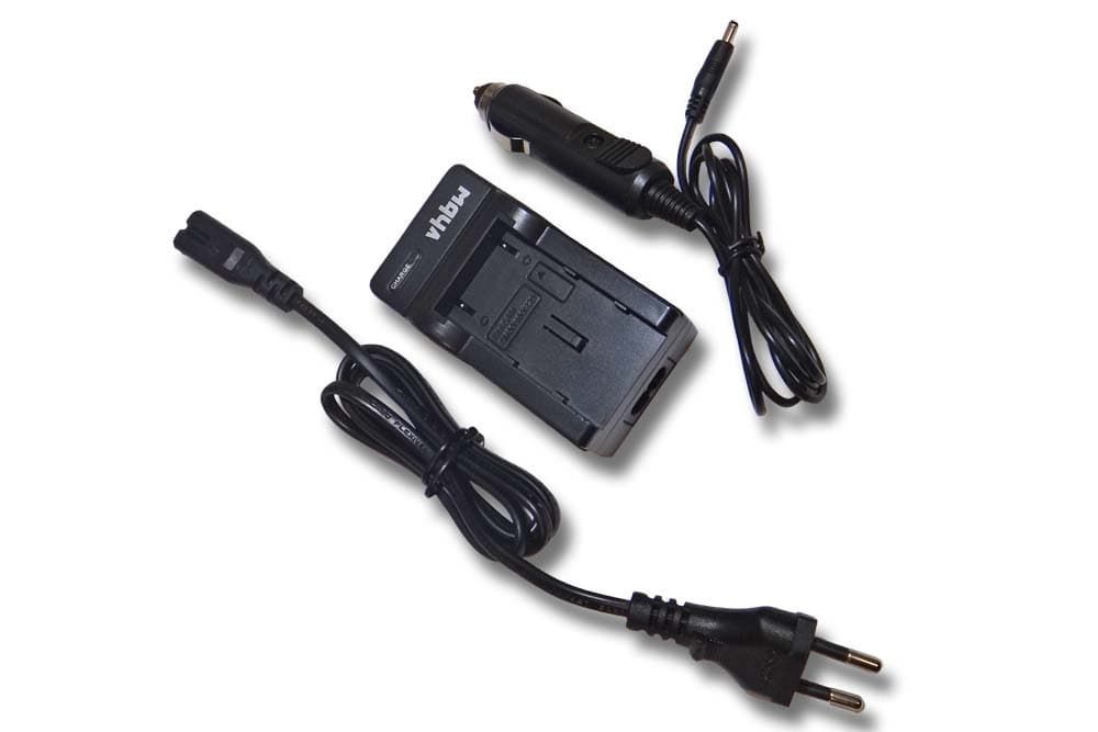 vhbw Chargeur compatible avec Sony caméscope DCR-HC40, DCR-HC39 caméra caméscope action-cam + câble de voiture + témoin de charge 4,2 V