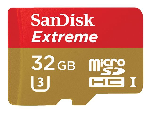 SanDisk Extreme Carte mémoire flash adaptateur microSDHC SD inclus e UHS Class 3 / Class10 microSDHC UHS I - vue 2