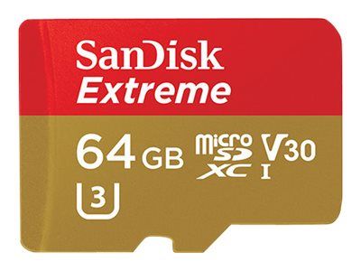 SanDisk Extreme Carte mémoire flash adaptateur microSDXC vers SD inclus e UHS I U3 / Class10 microSDXC UHS I