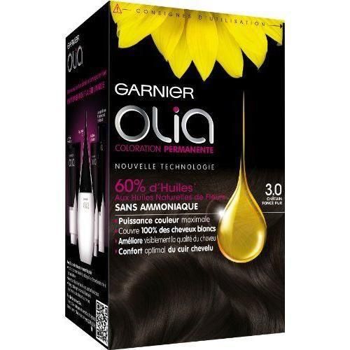 Coloration Permanente Sans Amoniaque 3.0 Châtain Pur Olia Garnier La Boîte De Coloration