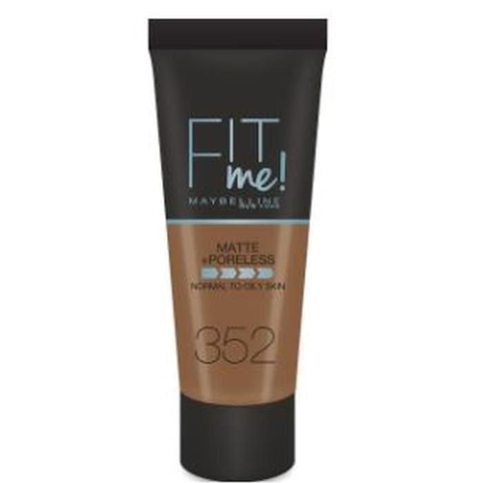 Maybelline Fond De Teint Fit Me Matte Et Poreless 352 Cacao