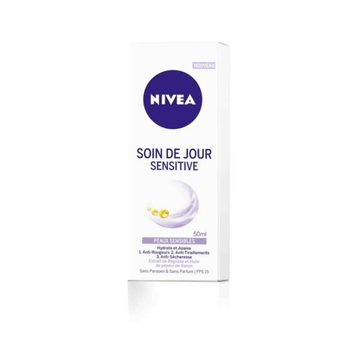 Crème Visage Jour Hydratante Apaisante Peaux Sensibles Nivea Le Tube De 50ml
