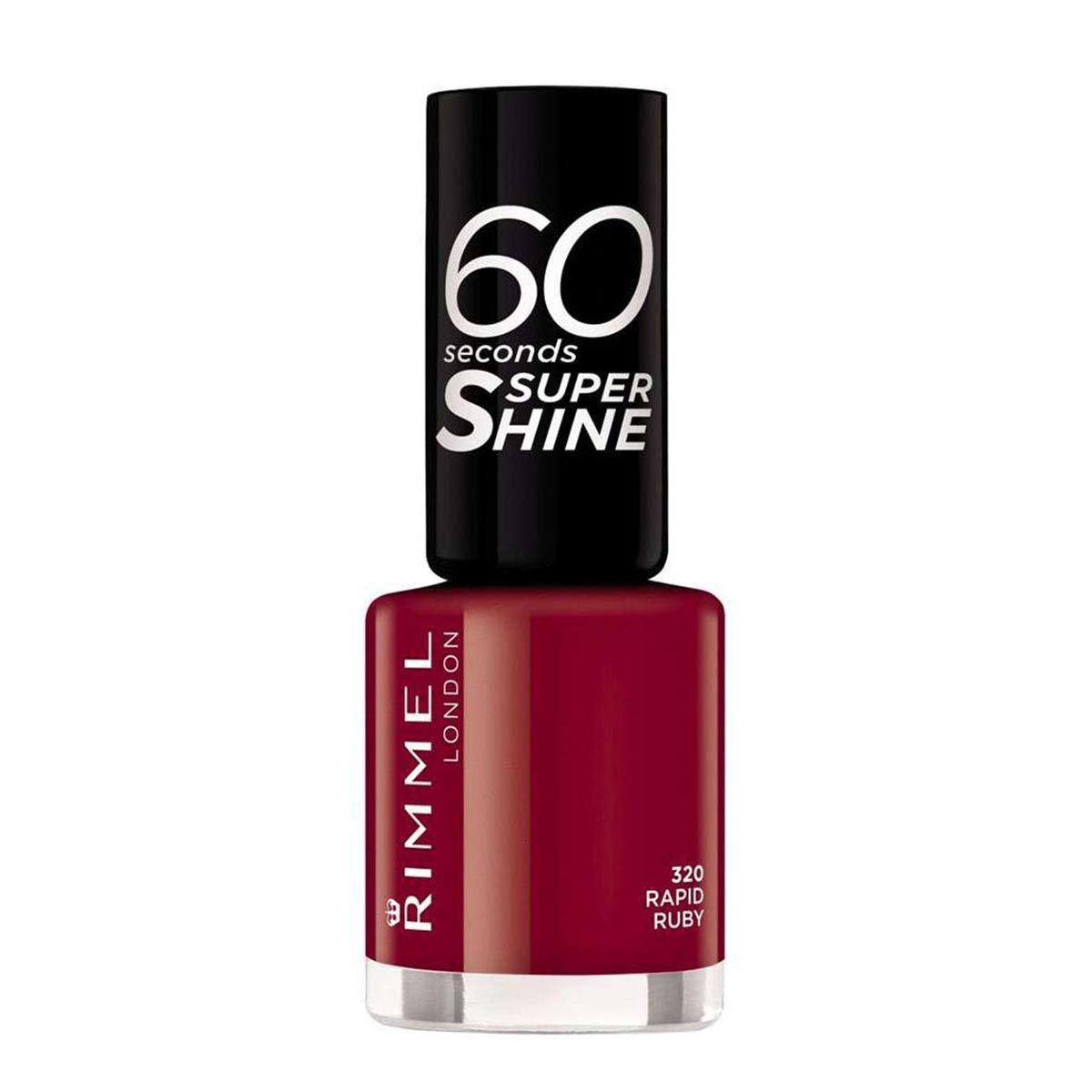 Rimmel Vernis à Ongles 60 Seconds Super Shine Ultra Brillance et Longue Tenue Séchage Rapide 320 Rapid Ruby 8ml