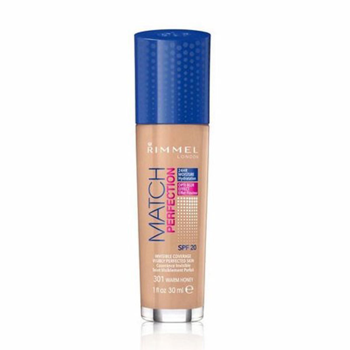 Fond De Teint Liquide Hydratant Teinte Porcelain 010 Match Perfection Rimmel Le Flacon De 30ml - vue 5