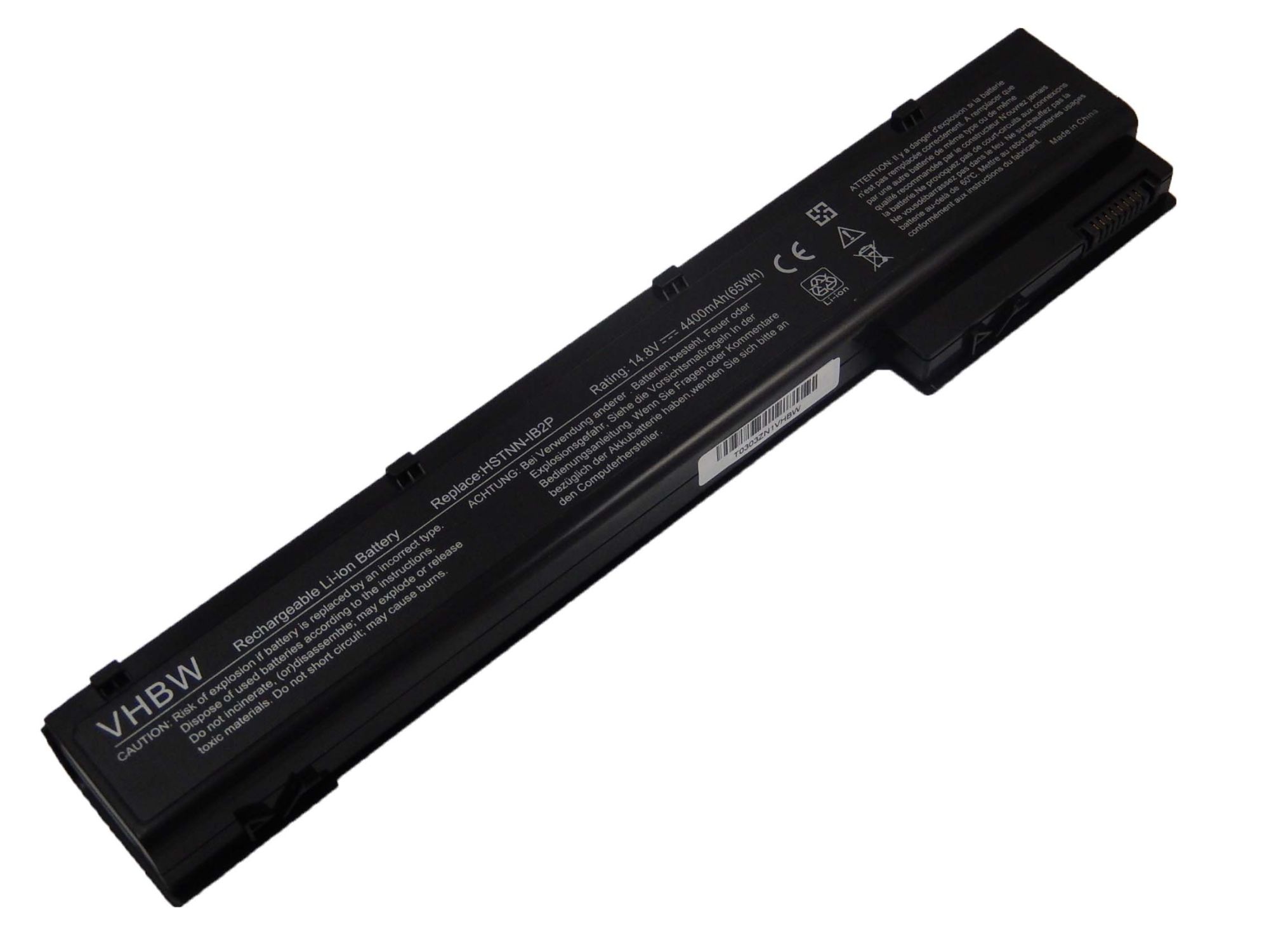vhbw Li-Ion Batterie 4400mAh (14.8V) noir pour Laptop Notebook HP EliteBook 8560w, 8570w, 8760w, 8770w
