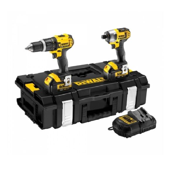 DeWalt Kit 2 outils 18V 4Ah perceuse compacte + visseuse à choc DCK285M2