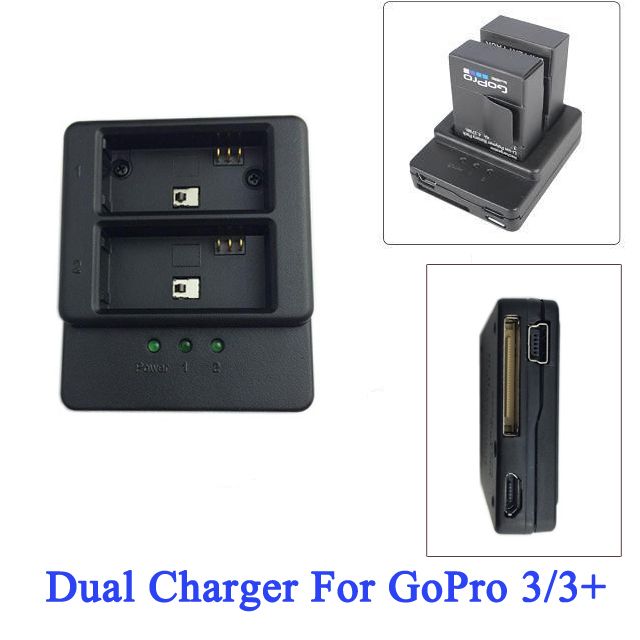 CNYO® GoPro Chargeur GoPro hero 3 hero3 + USB Double Chargeur AHDBT-301 batterie usb De Charge pour go pro hero 3/3 + accessoires