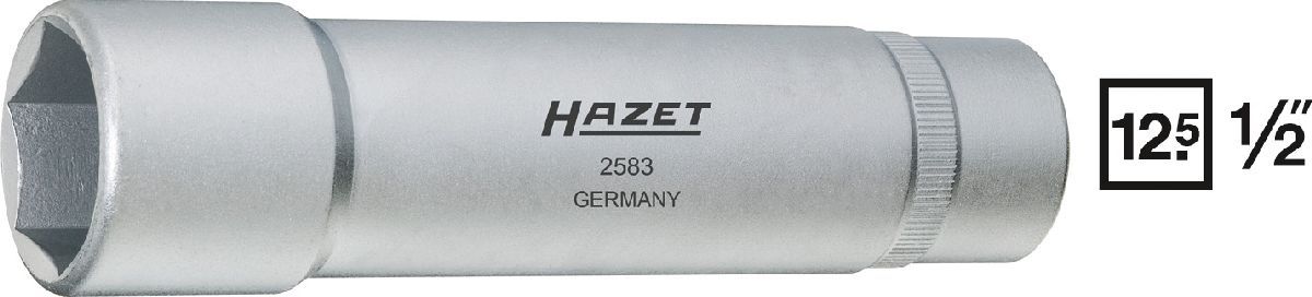 Hazet Extracteur de roulements de roues - Carré creux 12,5 mm (1/2 pouce) - Profil à 6 pans extérieurs - Taille: 27 - Longueur totale: 140 mm - 2583