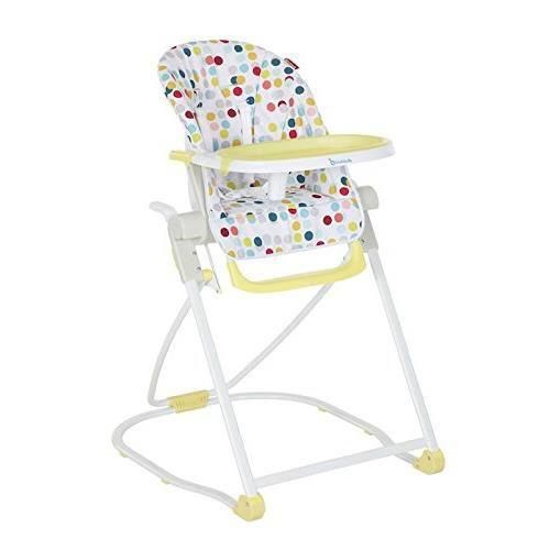BADABULLE - Chaise Haute Compacte Confetti Jaune - Badabulle