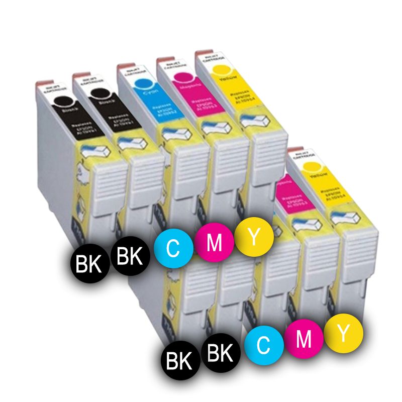 PACK 10 x CARTOUCHES D'ENCRE INKPRO COMPATIBLES MULTICOLORESE T2711 BK - T2714 Y FOR EPSON WORKFORCE WF-3620 DWF