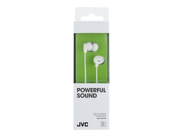 JVC HA-FX10 - Écouteurs - intra-auriculaire - filaire - jack 3,5mm - blanc