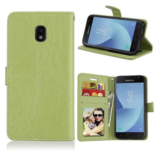 Samsung Galaxy J3 17 Coque Saturcase Luxe Lisse Pu Cuir Magnetique Etui A Rabat Portefeuille Support Porte Carte Protecteur Case Coque Housse Etui Pour Samsung Galaxy J3 17 Sm J330f Vert Rakuten