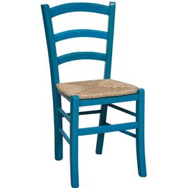 Chaise en h/être massif finition blanc laqu/ée avec assise paille L45xPR45xH88 cm