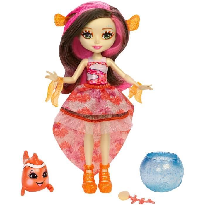 Enchantimals Mini Poupée Cheveux Magiques & Poisson Clown